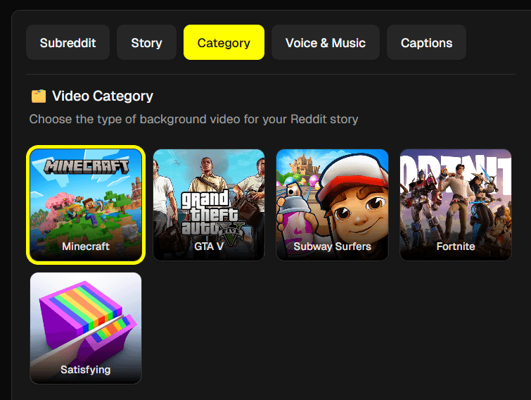 Background video selection