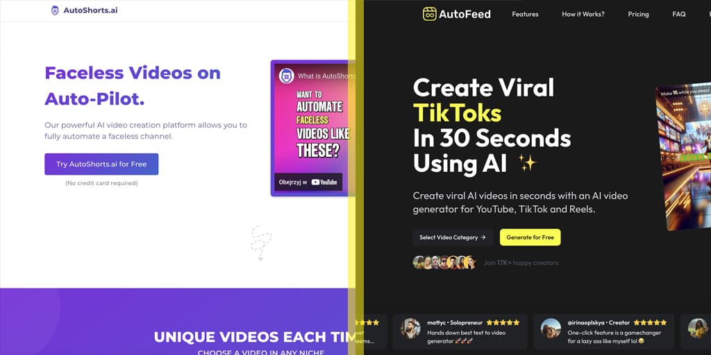 AutoFeed compared with AutoShorts