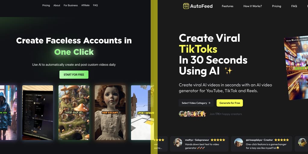 AutoFeed compared with Faceless.Video