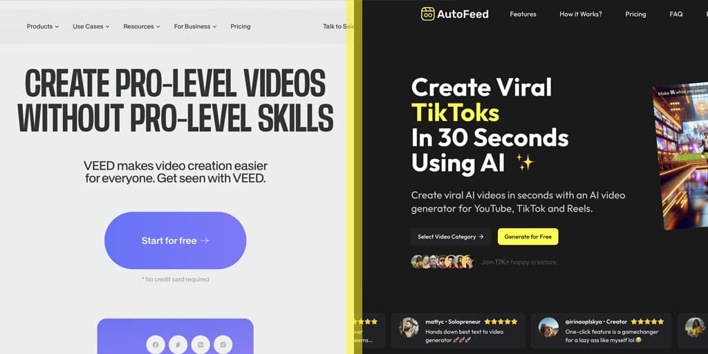AutoFeed compared with VEED